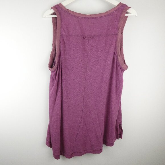 Free People Womens Top Small Purple Tank Love Language Linen Flowy Asymmetrical - Picture 5 of 16